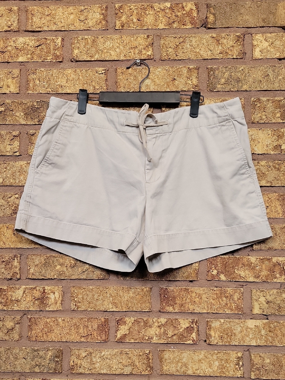 GAP High Waist Drawstring Cotton Shorts Light Beige Size 14 Casual